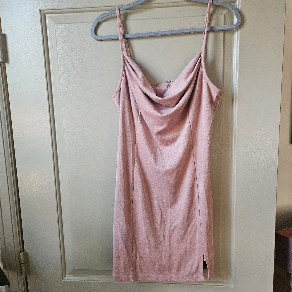 Suede pink dress